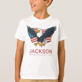USAアメリカ国旗キッズ7月4日パーティー Tシャツ (正面)