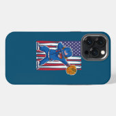 USAアメリカ国旗ダビング野球選手4th Of iPhoneケース (裏面横)