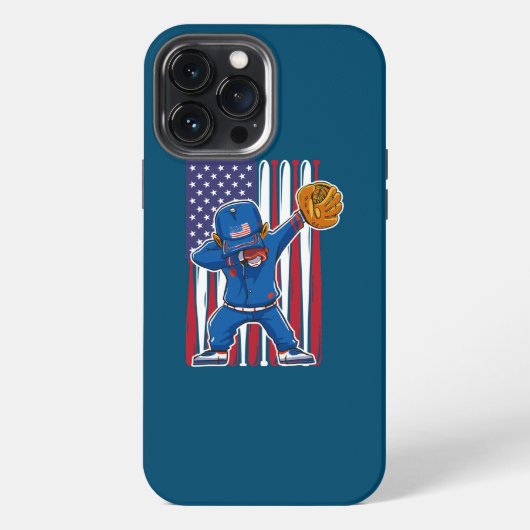 USAアメリカ国旗ダビング野球選手4th Of iPhoneケース (裏面)