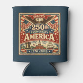 USAアメリカ建国250周年ヴィンテージパトリオティック 缶クーラー (正面)