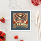 USAアメリカ建国250周年ヴィンテージ愛国 スタンダードカクテルナプキン (インサイチュ)