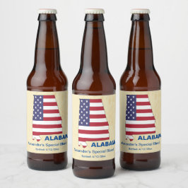 USAアラバ素晴らしマ州モノグラム ビールラベル