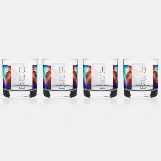 USAイーグルメガネ飲み物用品セット ウイスキーグラス (正面)