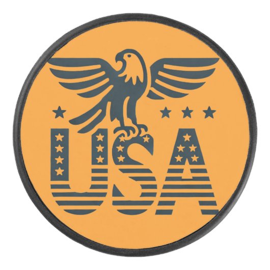 USAイーグル愛国的なデザイン – 星とストライプスタイル アイスホッケーパック (正面)