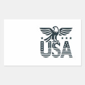 USAイーグル愛国的なデザイン – 星とストライプスタイル 長方形シール (正面)