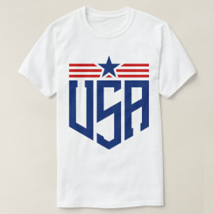 USAエンブレムタイポグラフィ Tシャツ