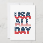 USAオールデイ | 7月4日 アメリカ独立記念日の愛国的なTシャツ 案内状 (正面)