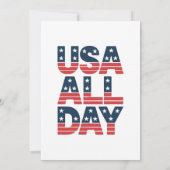 USAオールデイ | 7月4日 アメリカ独立記念日の愛国的なTシャツ 案内状 (裏面)