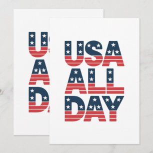 USAオールデイ 7月4日 アメリカ独立記念日の愛国的なTシャツ 案内状