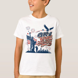 USAオール・ザ・ウェイ - 愛国心あふれる独立記念日 Tシャツ