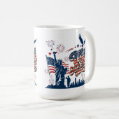 USAオール・ザ・ウェイ - 愛国的な独立記念日 コーヒーマグカップ (正面右)