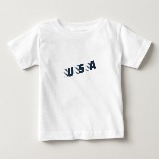 USAキッズTシャツ – 愛国よくはしゃぐスタイル ベビーTシャツ (正面)