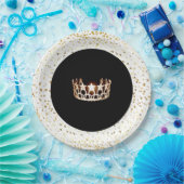 USAクラウン恋しく思パーティー紙プレート-金ゴールドスターズホワイト ペーパープレート (パーティー)