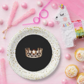 USAクラウン恋しく思パーティー紙プレート-金ゴールドスターズホワイト ペーパープレート (パーティー)