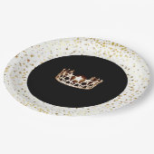 USAクラウン恋しく思パーティー紙プレート-金ゴールドスターズホワイト ペーパープレート (アングル)