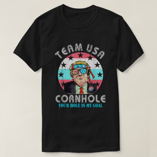 USAコーンホールシャツチームコーンホールシャツコおもしろいン Tシャツ (デザイン正面)