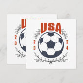 USAサッカーボール 2024 スター&月桂樹のリース ヴィンテージ 招待状 (正面/裏面)