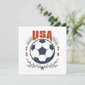 USAサッカーボール 2024 スター&月桂樹のリース ヴィンテージ 招待状 (スタンド正面)