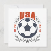 USAサッカーボール 2024 スター&月桂樹のリース ヴィンテージ 招待状 (裏面)