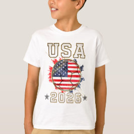 USAサッカー - アメリカンフットボールの子供向けファンギフト 2026 Tシャツ
