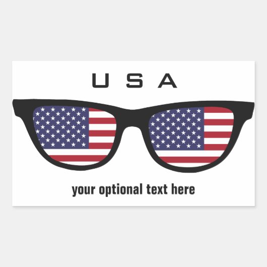 USAシェードカスタムステッカー 長方形シール (正面)