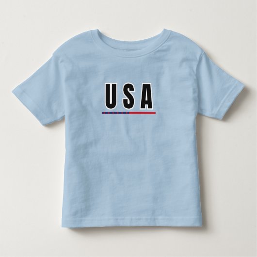 USAシンプルアモダンメアアートレター国旗の土産 トドラーTシャツ (正面)