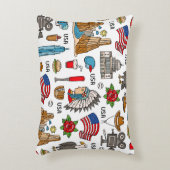 USAシンボルヴィンテージシームレスパターン アクセントクッション (正面(垂直))
