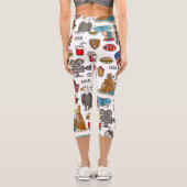 USAシンボルヴィンテージシームレスパターン カプリレギンス (裏面)