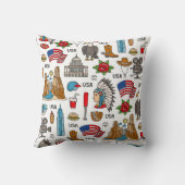 USAシンボルヴィンテージシームレスパターン クッション (裏面)