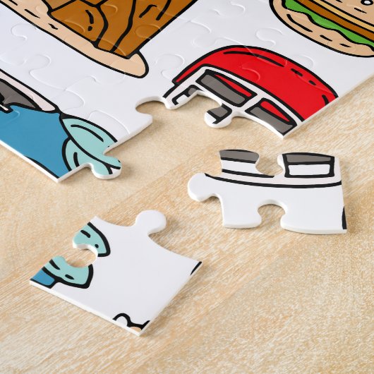 USAシンボルヴィンテージシームレスパターン ジグソーパズル (側面)