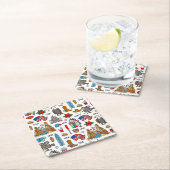 USAシンボルヴィンテージシームレスパターン スクエアペーパーコースター (インサイチュ)