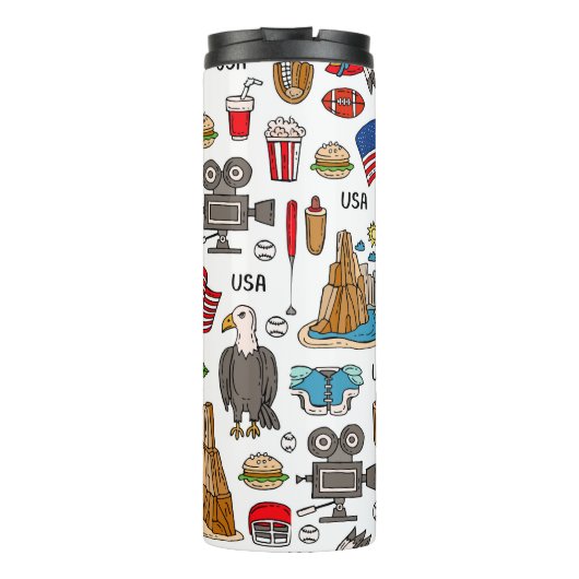 USAシンボルヴィンテージシームレスパターン タンブラー (裏面)