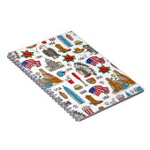 USAシンボルヴィンテージシームレスパターン ノートブック (右側)