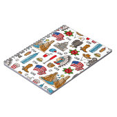 USAシンボルヴィンテージシームレスパターン ノートブック (左側)