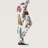 USAシンボルヴィンテージシームレスパターン レギンス (右)