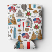 USAシンボルヴィンテージシームレスパターン 缶クーラー (裏面)