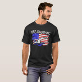 USAスイミングアメリカスイム水中競技スポーツアスリートアメリカ Tシャツ (正面フル)