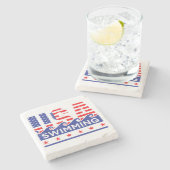 USAスイミングアートワークfor A泳ぐ人 ストーンコースター (横)