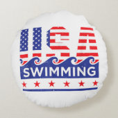 USAスイミングアートワークfor A泳ぐ人 ラウンドクッション (裏面)