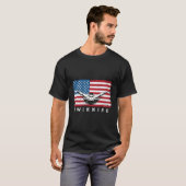 USAスイミング ヴィンテージ ダストレス アメリカ国旗 Tシャツ (正面フル)