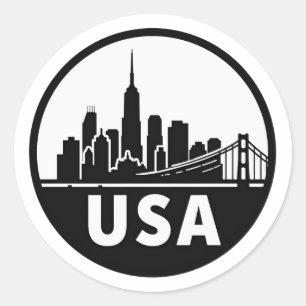 USAスカイラインシルエットシール ラウンドシール