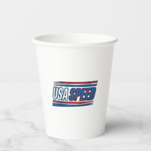 USAスピードレーシング愛国ヴィンテージベクターデザイン_1 紙コップ