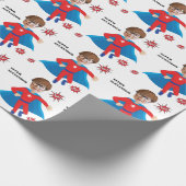 USAスーパーヒーローボーイファブ誕生日 ラッピングペーパー (角)