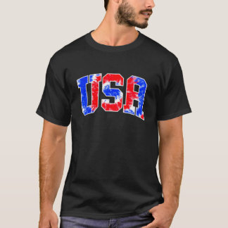 USAタイ・ダイ・パトリオティック・レッド・ホワイト・ブルー・7月4日 M Tシャツ