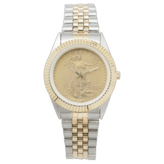 USAダブルイーグルセントゴーデンズ1908金ゴールドコイン$20 腕時計