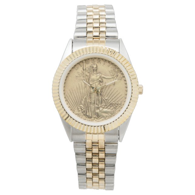 USAダブルイーグルセントゴーデンズ1923金ゴールドコイン$20 腕時計 (正面)