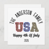 USAチータプリントパーソナライズされた懇親会名 シーズンカード (正面/裏面)