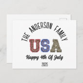 USAチータプリントパーソナライズされた懇親会名 ポストカード (正面/裏面)