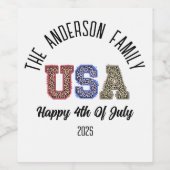 USAチータプリントパーソナライズされた懇親会名 ワインラベル (シングルラベル)