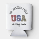 USAチータプリントパーソナライズされた懇親会名 缶クーラー (裏面)